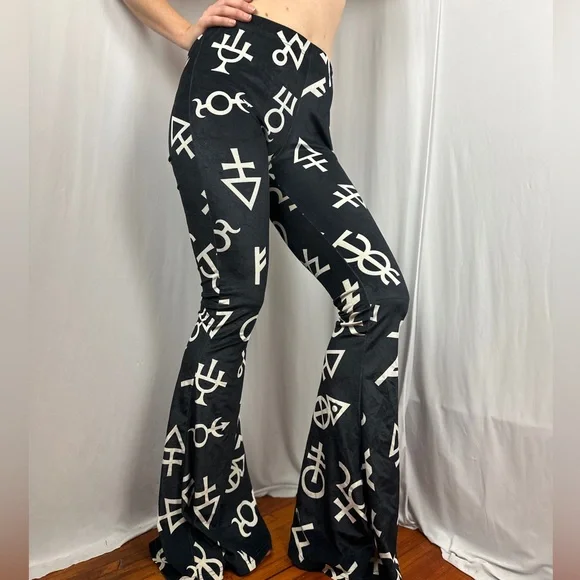 Symbolic bell bottoms flare pants Killstar goth gothic female symbol non-binary - Picture 8 of 8